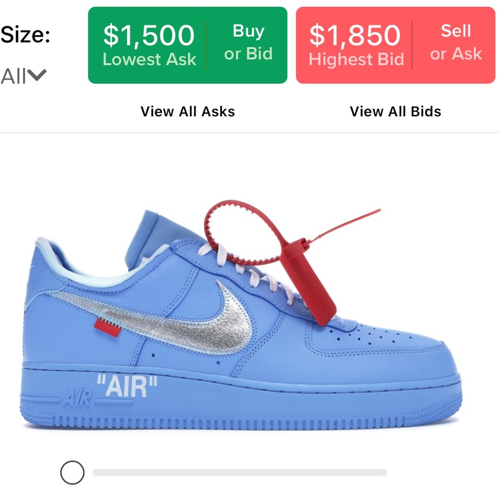 Nike Air Force 1’s lowtop offwhite MCA uni…